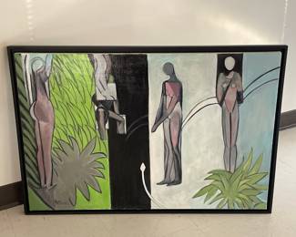 Lot 9632 After Matisses The Bathers by a River  Original Reproduction on Canvas  Art Painting