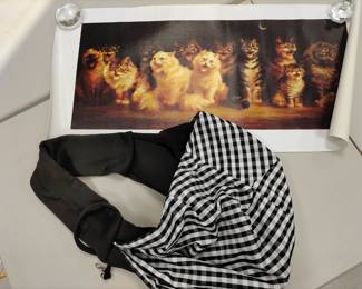 Lot 9665 Cat Lot  Unframed Cat Canvas Art  Cat Carrier