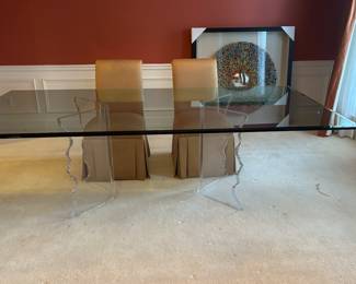 Gorgeous contemporary glass diining table $1500
