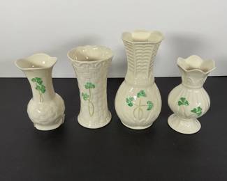 Lot of Belleek Porcelain Bud Vases