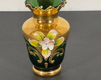 Italian Glass/enamel Bud Vase