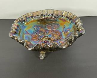 Marked Carnival glass dish