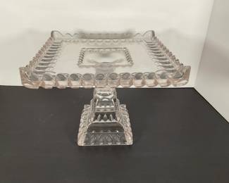Late 19th C "Adams" Glass Anniversary Cake Stand