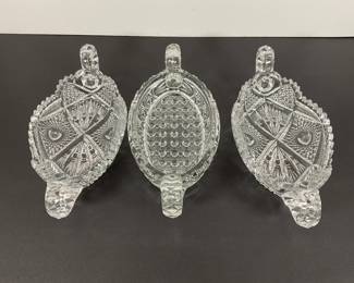 Cut glass oval bowls