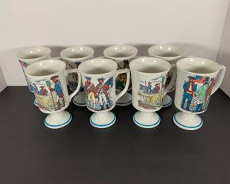 Vintage "Made in Japan" Colonial Theme Mugs