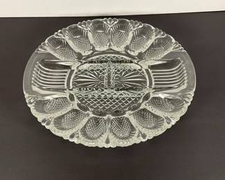 Vintage Le Smith Glass Egg Platter