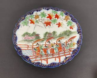 vintage japanese kutani hand painted palte