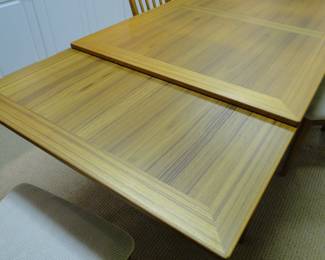 Nordic Furniture Danish Mid Century Modern Table and Chairs, that extends on either end of the table for additional seating. *** this item is available for pre-sale***  