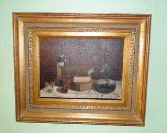 Nicely framed piece of classic still life artwork