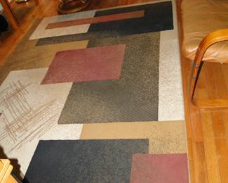 Geometric pattern area rug, with very bright colors