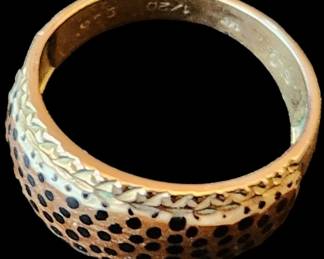 Gold, Silver and Enamel Ring