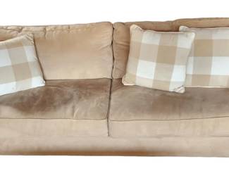 Tan Sofa and Pillows