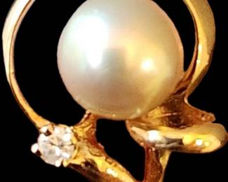 14K Gold and Pearl Ring