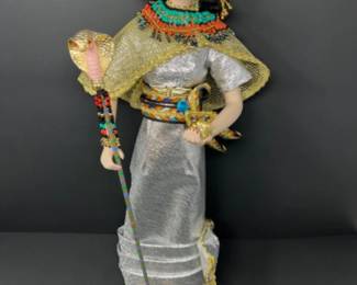 Danbury Mint Porcelain Cleopatra Egypt Queen Doll - 20”T