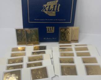 (43) 22kt Danbury Mint Gold Football Cards Mix