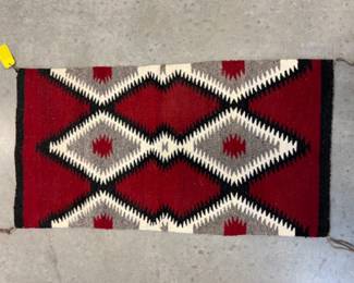 Vintage Genuine Navajo Red Woven Rug - 21x40”