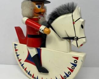 Vintage Erzgebirge German Wood Nutcracker Rocking Horse