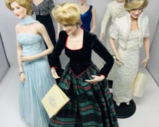 Franklin Mint Princess Of Wales Diana Porcelain Doll Collection