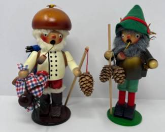 Pair of Vintage Steinbach Smoking Men - 1 Signed by Maker