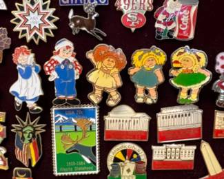 Vintage Pins on Board - DIsney, 80s Toys, McDonalds, & More