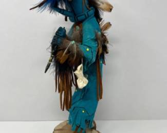 Kokopelli Kachina Doll by R. Garcia - Signed - 13"T