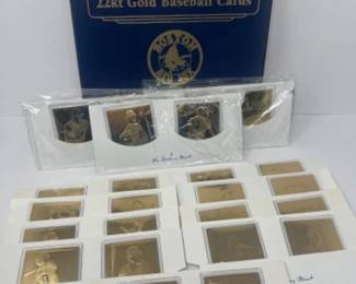 (37) 22kt Gold Baseball Cards Mix - Boston Red Sox