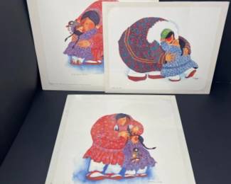1990 Barbara Lavallee Sealed Art Print Trio - Signed