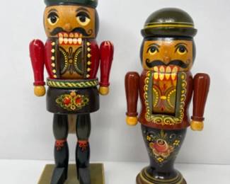2 Vintage Handcrafted Austrian Nutcrackers - 10.5 & 12"T
