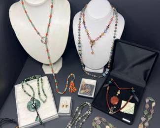 Variety of Beaded Agate Necklaces - Some NEW w/ Tags