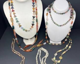 Variety of Beaded Agate Necklaces