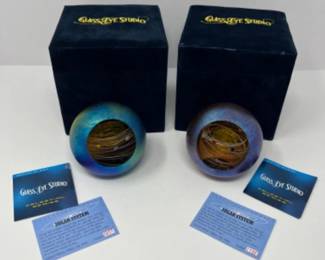 2 Glass Eye Studio Solar System Paperweights - Limited Edition of 2K