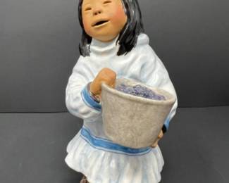 1992 C Alan Johnson 'Sarah' Alaskan Ceramic Figurine - 6"T