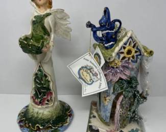 Blue Sky by Clayworks Tealights Angel & Four Seasons Spring House