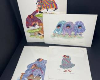 (4)1990s Barbara Lavallee SIGNED Sealed Art Prints - 3 S/N