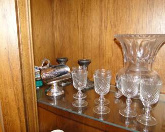 Silver pieces, and crystal pieces too