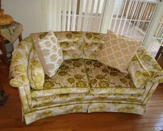 Picked fresh from the Brady Bunch home, this classic vintage loveseat is in really good condition