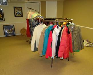 Women's and men's clothing, displayed just like at the store, ain't we fancy!!