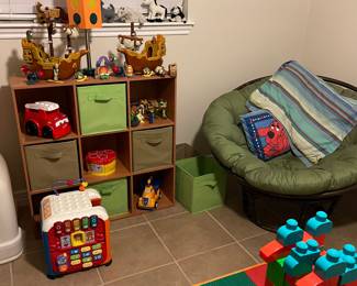 Lego table and jumbo legos.