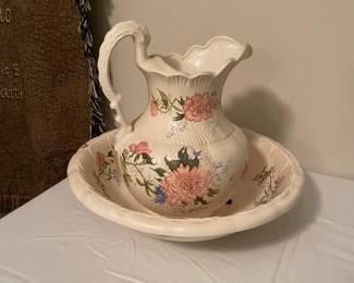 Water pitcher and basin.