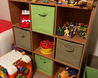 Toy storage - 1 of 2.  Check out all those toys - all in great condition.  
