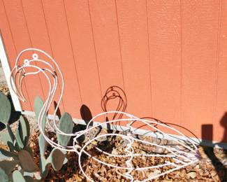 Pink Flamingo Garden Art