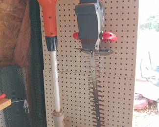 Battery powered seeder and hedger