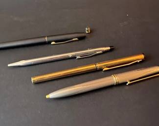 Four Various Pens One Marked Lord And Taylor, Two Cross, One Schaefer USA Gold Electroplated