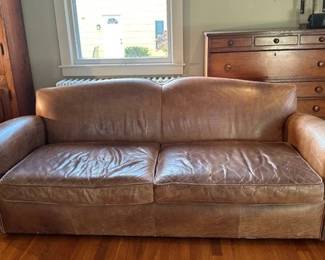 Brown Leather Sofa, Probably Vintage Ralph Lauren