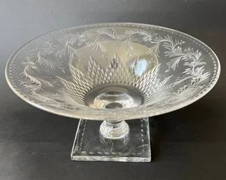 Hawkes Talisman Hand Cut Crystal Footed Centerpiece Bowl, C. 1940s