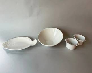 4 White Dishes