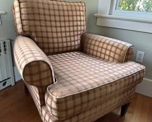 Brown Upholstered Arm Chair
