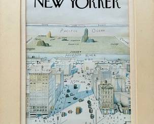 The New Yorker Magazine Cover, March 29, 1976, With Saul Steinberg, View Of The World From 9th Avenue