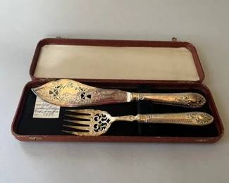 Pair Of Antique English Sheffield Plate Fish Servers, C. 1850