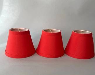 Three Small Red Lampshades